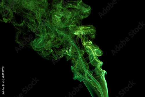 Movement of white smoke on black background