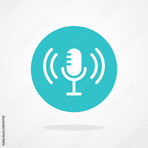 Microphone Icon. Webcast, Live Stream, Webinar Illustration 
