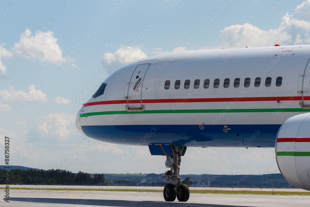 modern aircraft on the runway modern aircraft on the runway