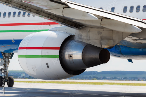 modern aircraft on the runway