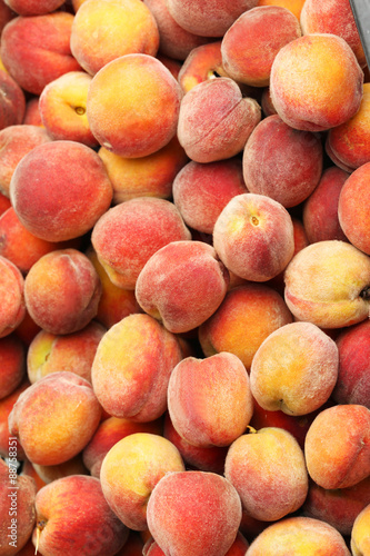 Ripe peach fruit background  close up