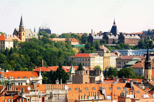 Wonderful view of the main sights of Prague. Beautiful and hospitable Prague. The best city for tourism and recreation. Stock photo.