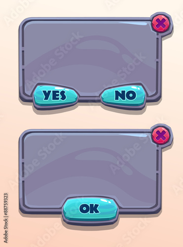 Gray stone cartoon panels