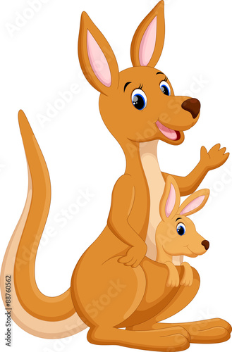 Mother kangaroo with her baby photo
