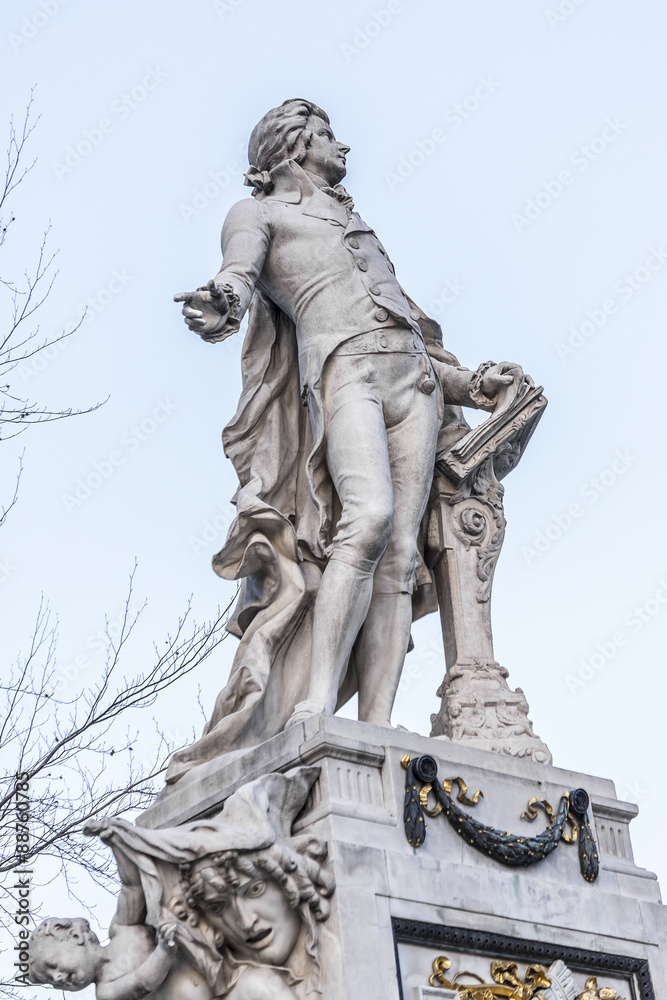 A statue of Wolfgang Amadeus Mozart (1896), Vienna, Austria.