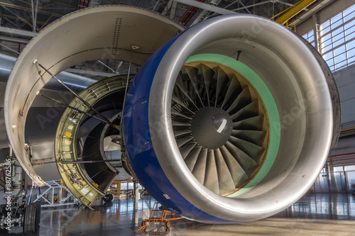 Obraz na plátně Аircraft engine maintenance