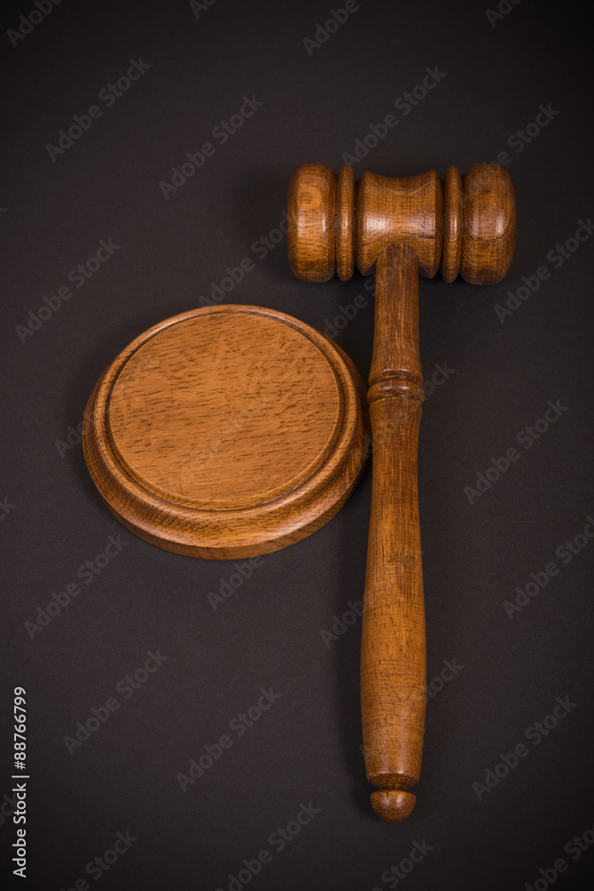 Wooden brown Judges gavel or auction hammer Wooden brown Judges gavel or auction hammer
