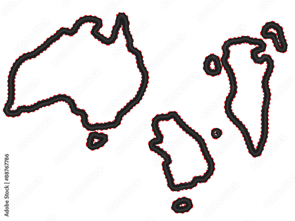 Naklejka premium Mapy tras wyścigowych 1 Australia Bahrain Korea