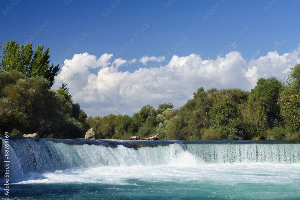 nice big wide waterfall with crystal clear water nice big wide waterfall with crystal clear water
