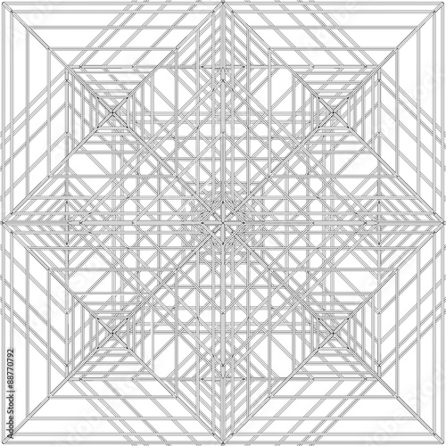 Abstract Spider Web Construction Structure Vector