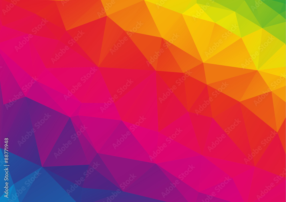 Fototapeta premium Low polygonal rainbow (spectrum) background