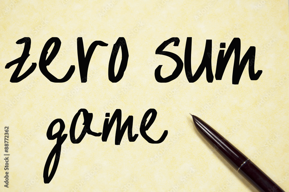 zero sum game text write on paper