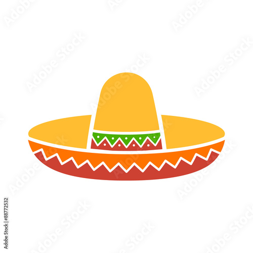 Sombrero / Mexican hat colorful flat icon for apps and websites photo