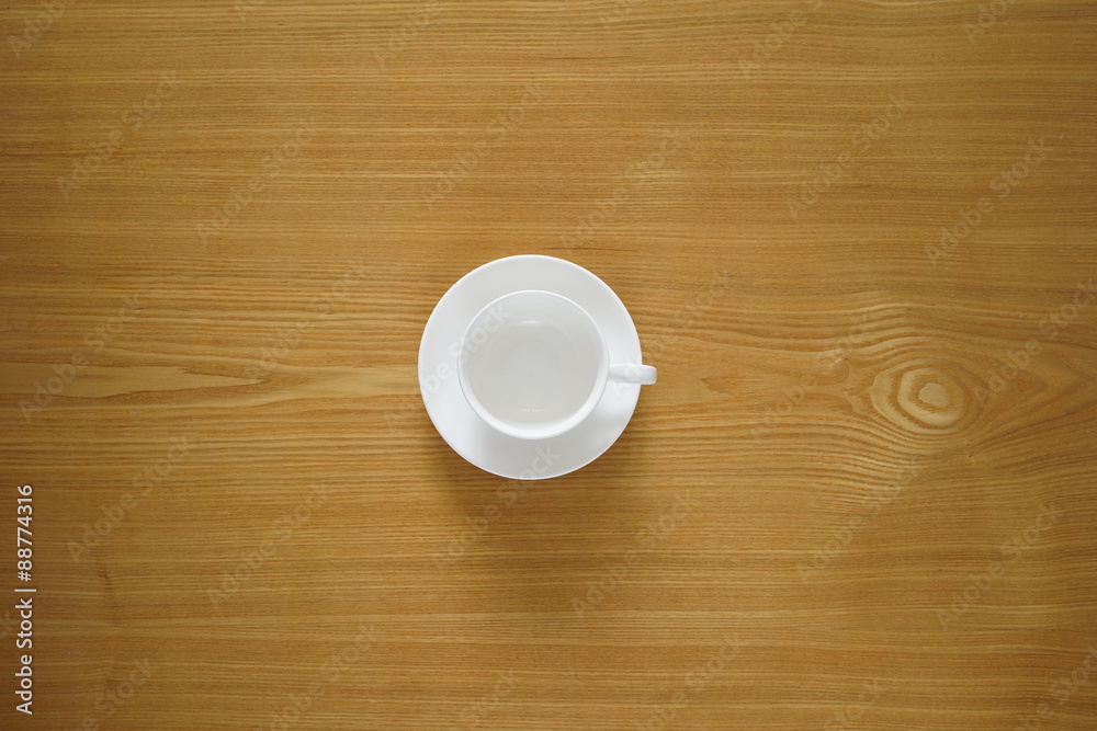 Empty tea cup from top view Empty tea cup from top view