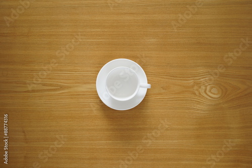 Empty tea cup from top view