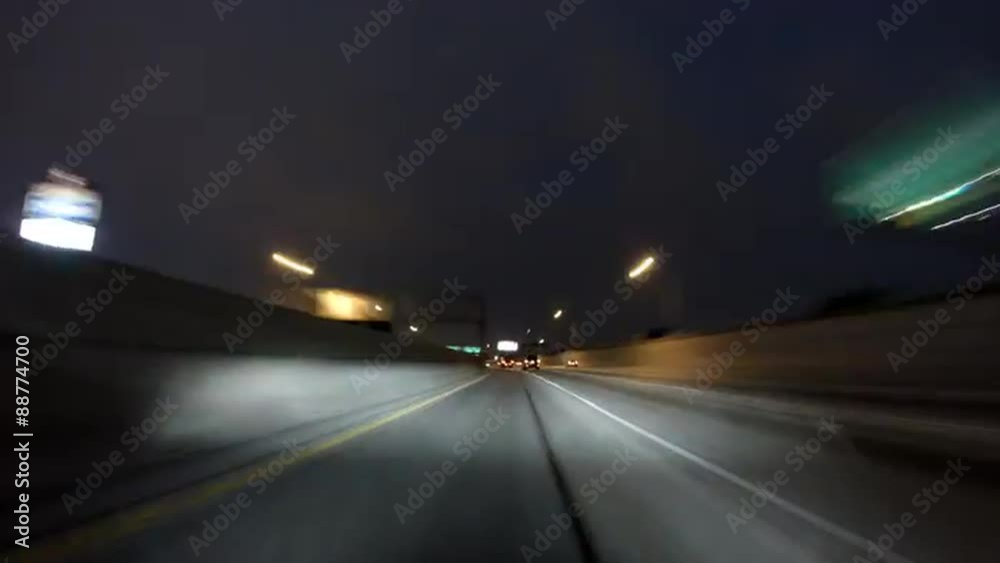 Hollywood 101 Freeway and Harbor 110 Night Driving Time Lapse Los Angeles Hollywood 101 Freeway and Harbor 110 Night Driving Time Lapse Los Angeles