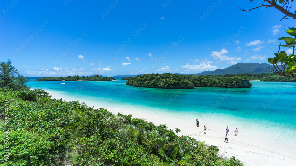 Tropical island beach and lagoon, Ishigaki, Japan Tropical island beach and lagoon, Ishigaki, Japan