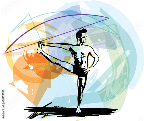 Yoga man illustration