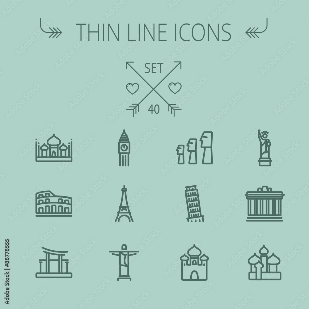 Travel thin line icon set Travel thin line icon set
