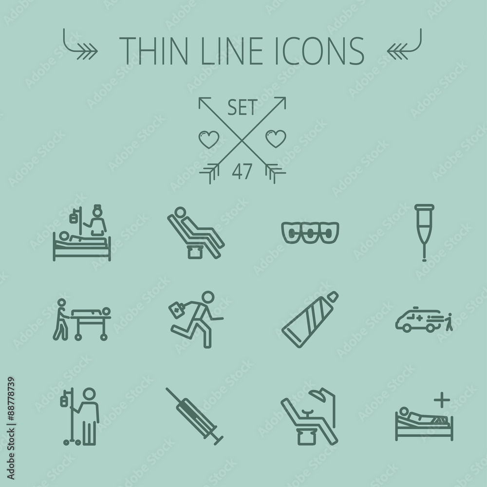 Medicine thin line icon set Medicine thin line icon set