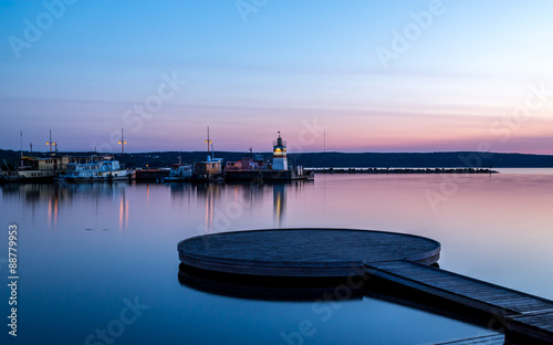 Harbor view at sunset