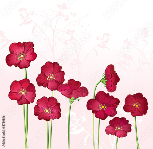 Red Growings Wild Flowers