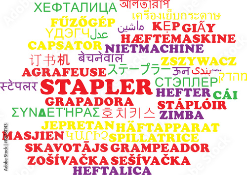Stapler multilanguage wordcloud background concept