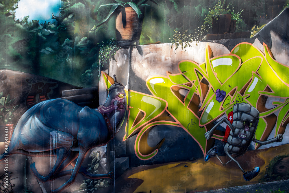 Naklejka premium Graffiti: w biegu