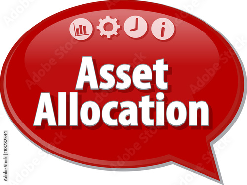 Asset Allocation Business term speech bubble illustration