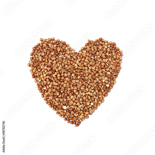 Buckwheat on a white background