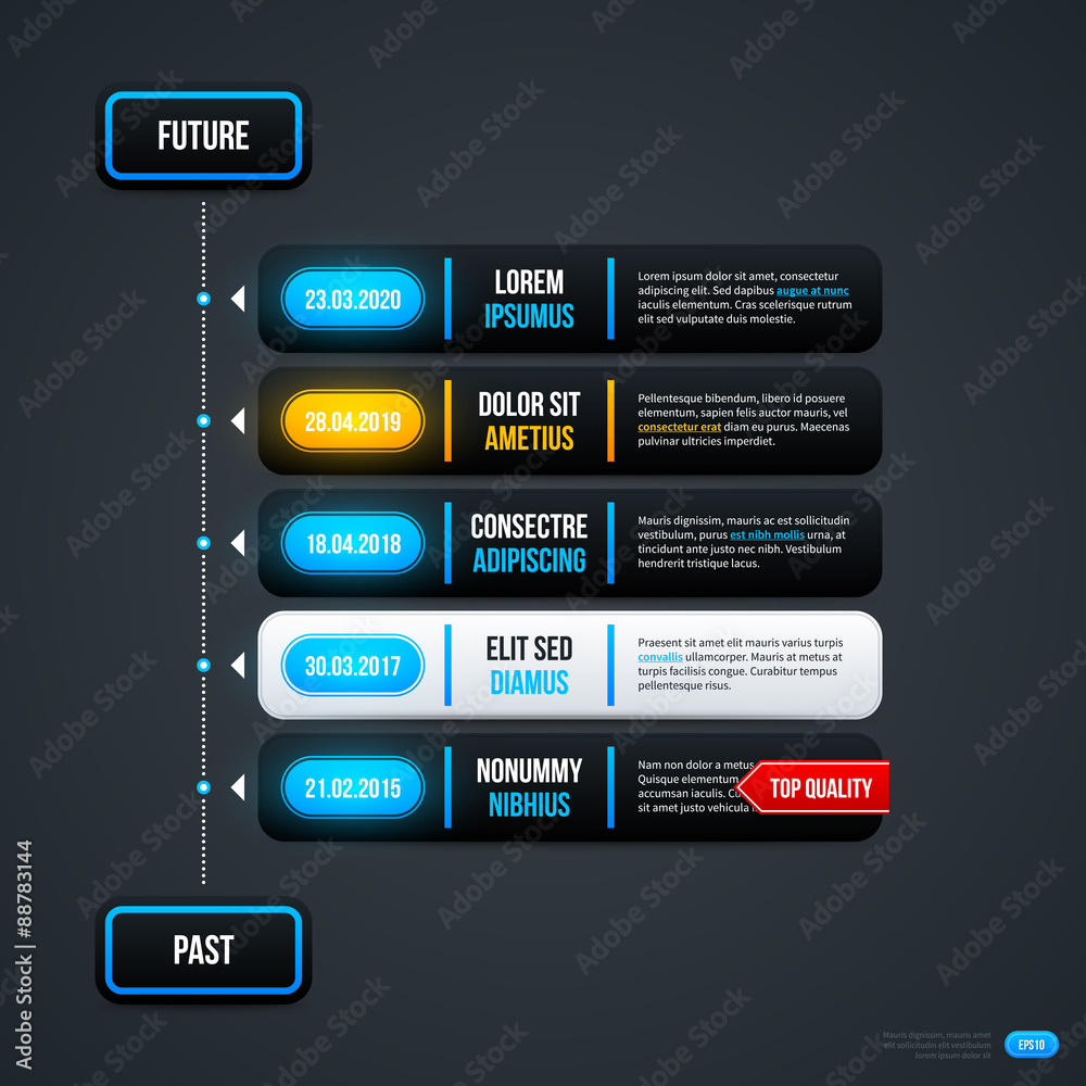 Timeline template on gray background. Timeline template on gray background.