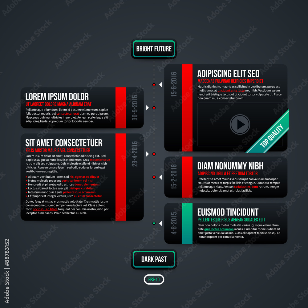 Naklejka premium Vertical timeline template for web. EPS 10