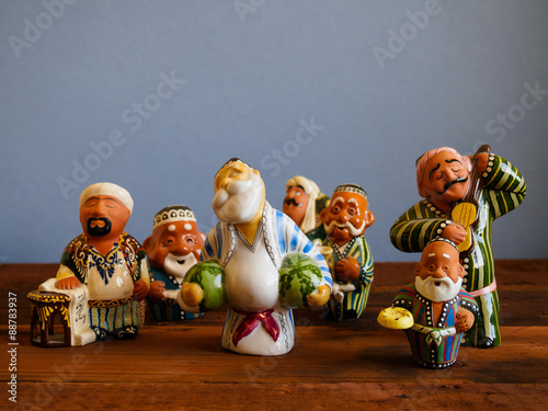 Ceramic uzbek figurine in bazaar