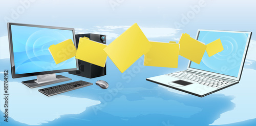 Computer laptop file transfer