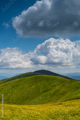 Landscape with clouds in the mountains