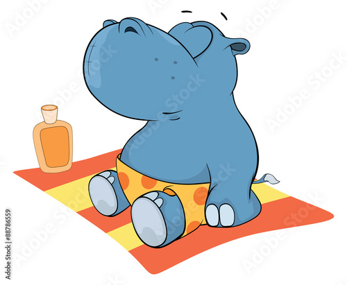 A little hippo. Cartoon 