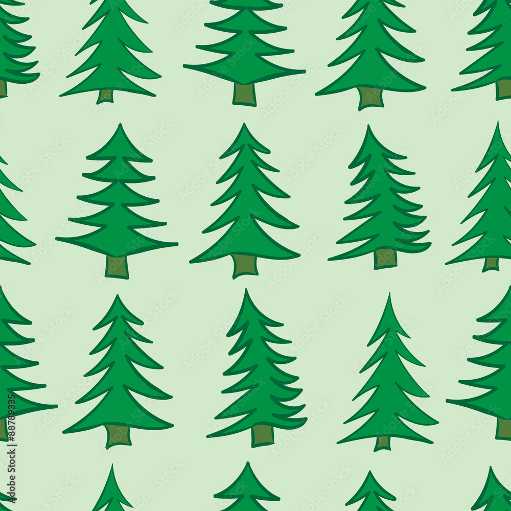 Fototapeta premium Seamless Christmas trees