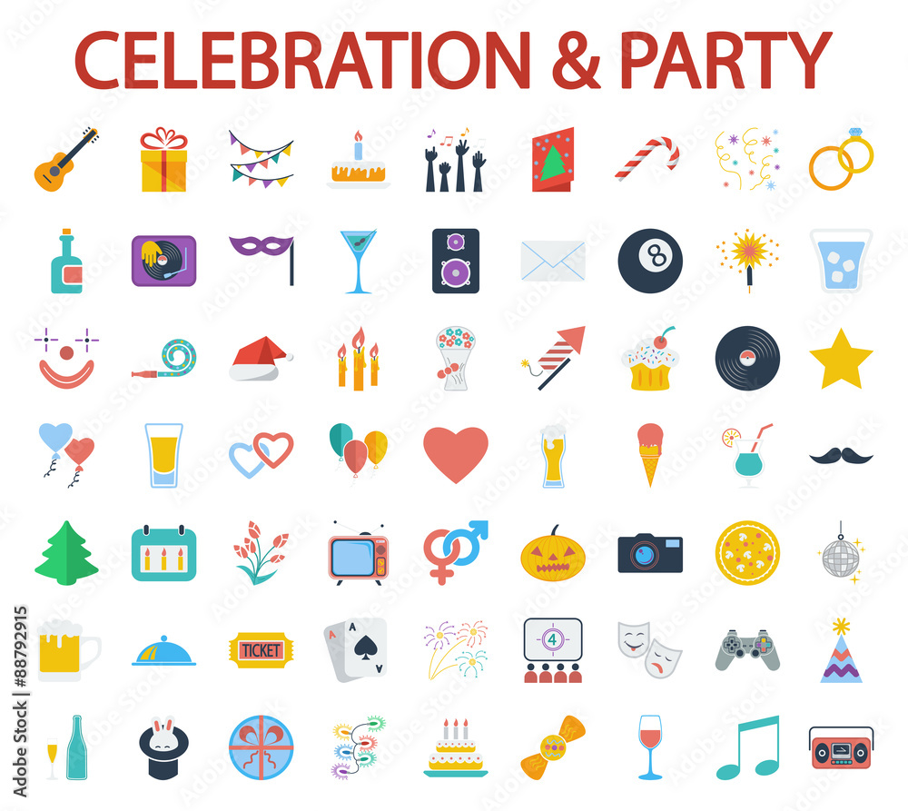 Fototapeta premium Party icons