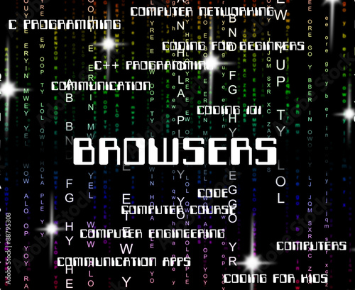 Browsers Word Shows Computer Webpage And Computers