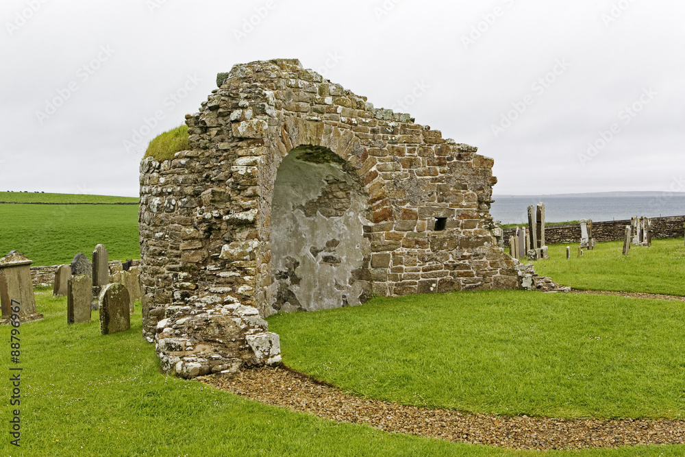 The ruins of the round church at Orphir, Scotland