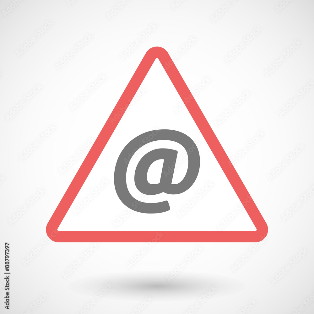 Obraz premium Warning signal with an at sign