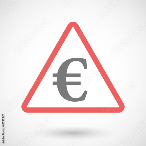 Warning signal with an euro sign