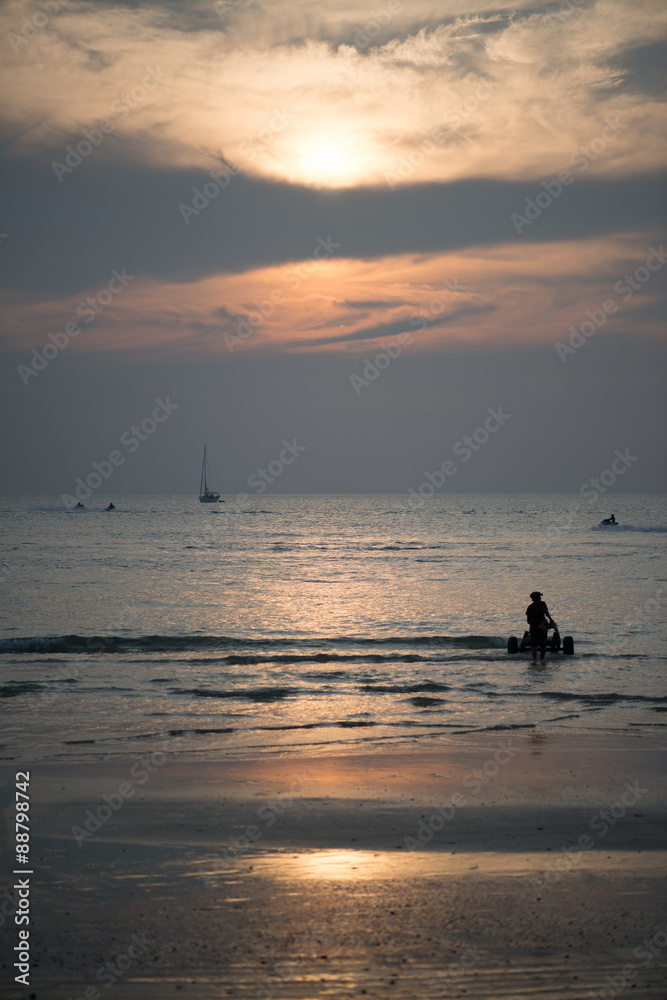 Sunset on beach in Langkawi, Malaysia