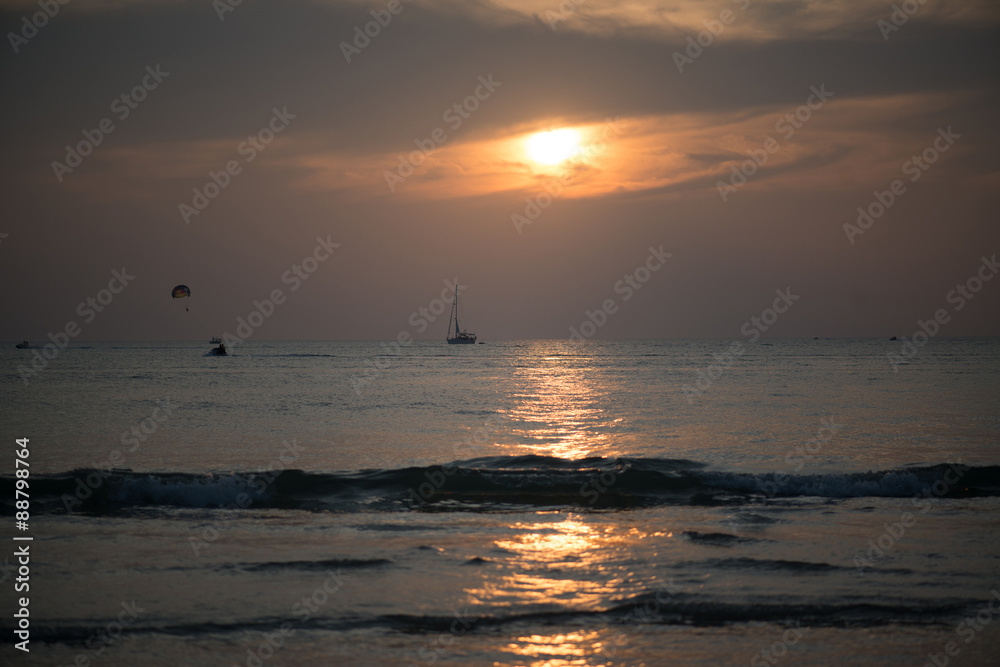 Sunset on beach in Langkawi, Malaysia Sunset on beach in Langkawi, Malaysia
