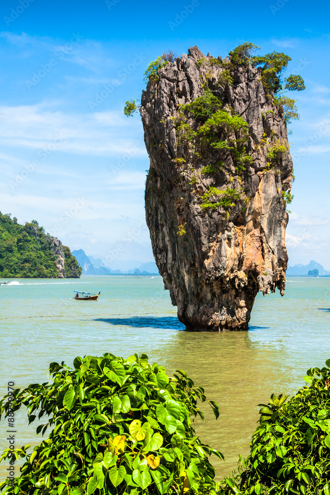 Ko Tapu rock on James Bond Island, Phang Nga Bay in Thailand