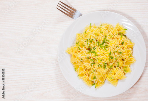 Farfalle pasta with cheese