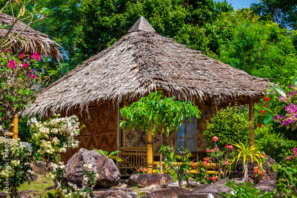 Wooden bungalow resort in ko phi phi island, Thailand