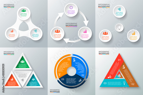 Vector circle elements set for infographic.
