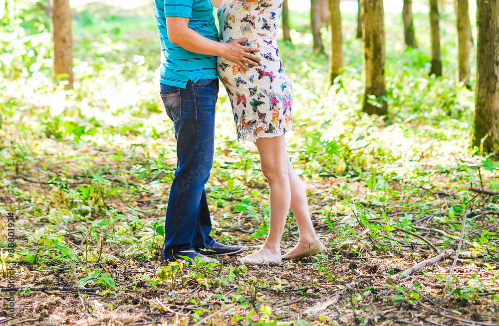 Happy pregnant woman and her husband Happy pregnant woman and her husband