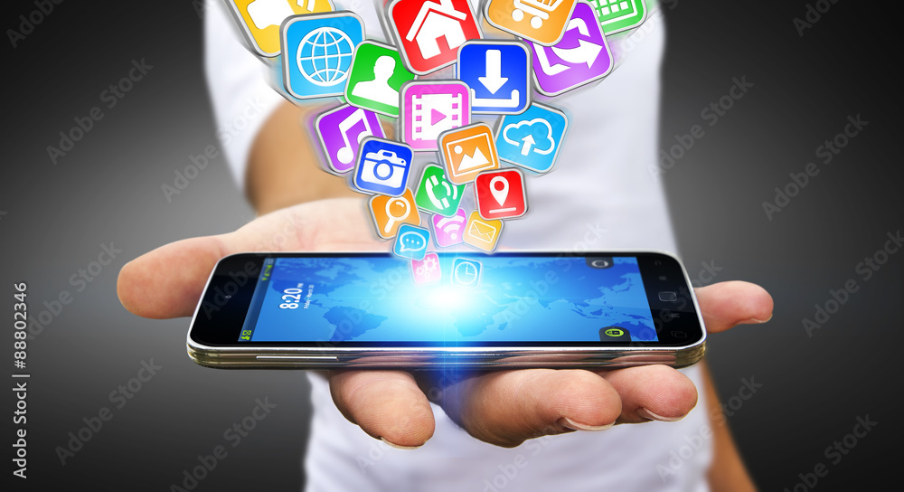 Businessman using modern mobile phone Businessman using modern mobile phone